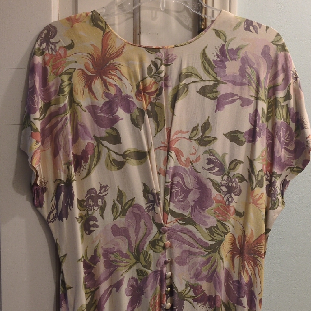 90s Floral Print Women's Dress